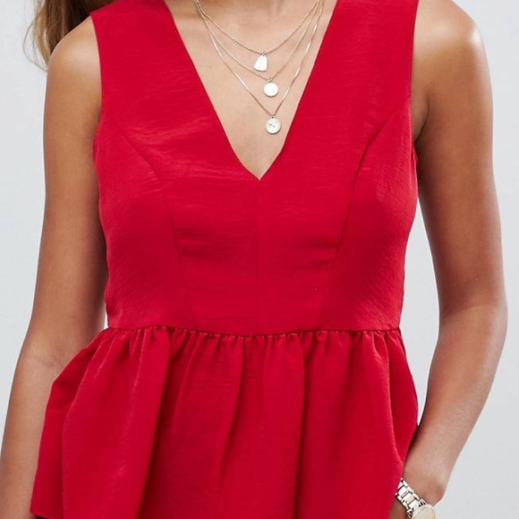 Asos Red Cami peplum blouse - Picture 4 of 4